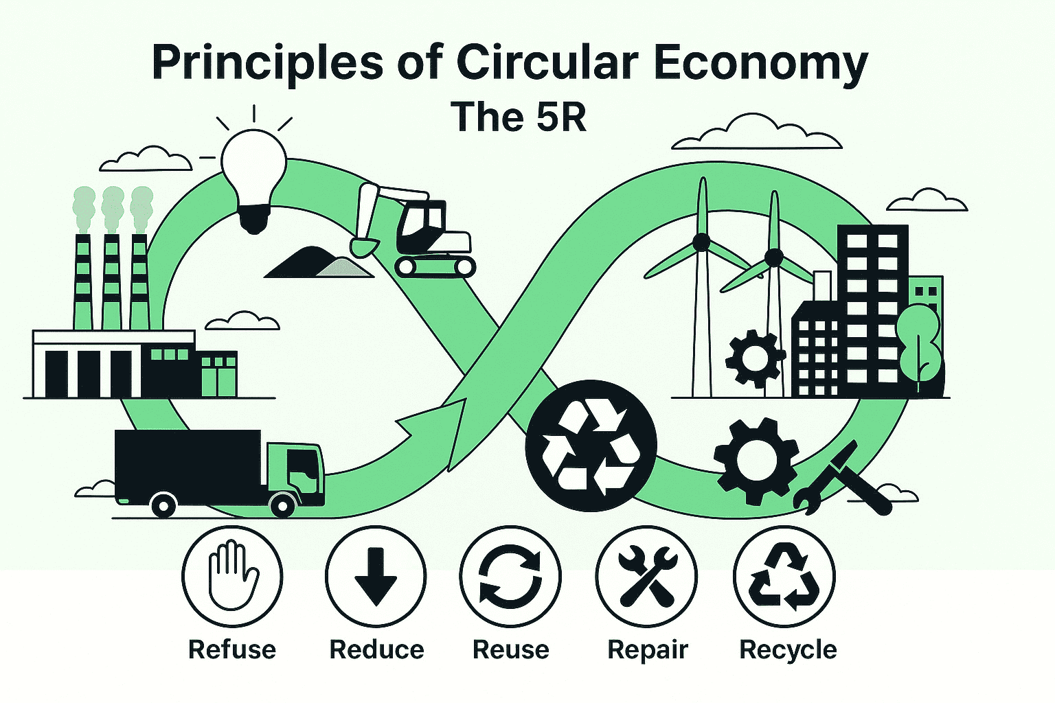 5R principles of circular business model strategies