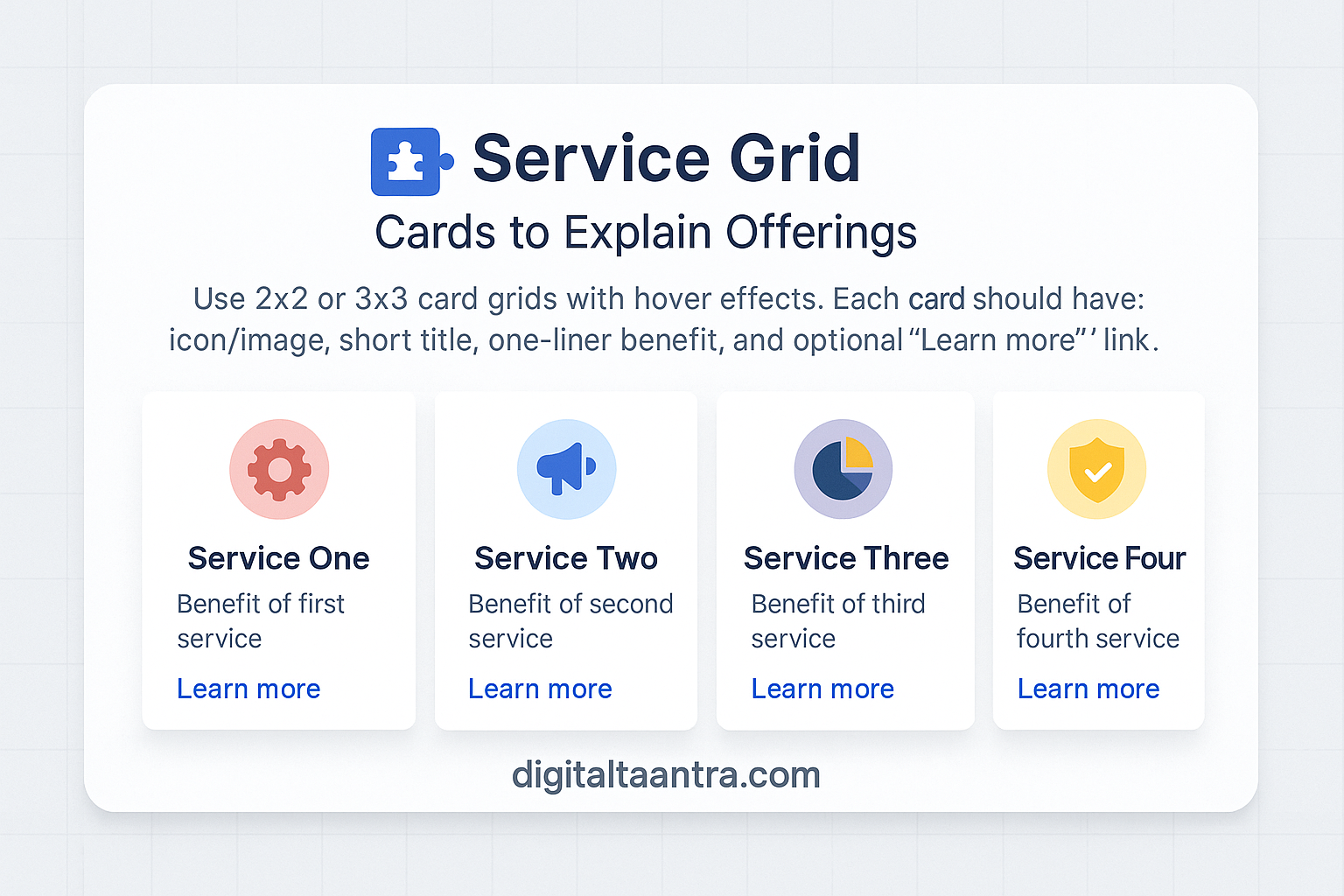 Service Grid Layout Template - WordPress